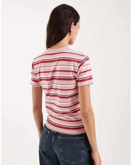 Dickies Red Glade Spring Striped Baby Tee