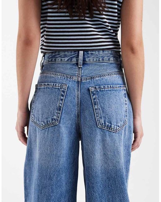 Vero Moda Blue Billie High Rise Barrel Leg Jeans