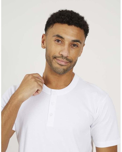 Brave Soul White Cotton Jersey Polo Shirt for men