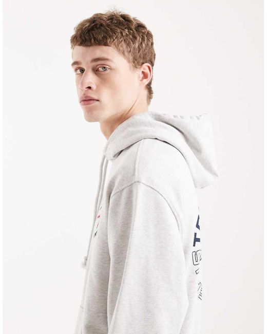 Tommy Hilfiger White Dna Relaxed Fit Hoodie for men