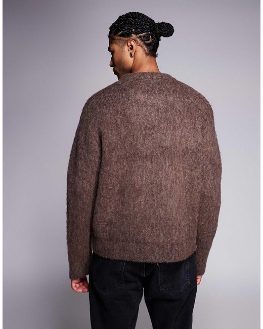 ADPT – flauschiger strickpullover in Brown für Herren