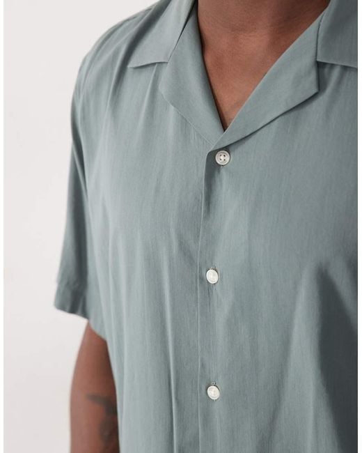 SELECTED Gray Short Sleeve Shirt for men