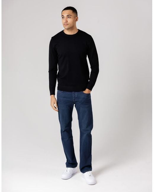 French Connection Blue Crew Neck Long Sleeve Knitted Jumper for men