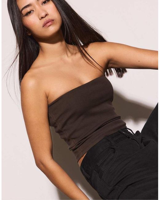 Stradivarius Black Basic Bandeau Top