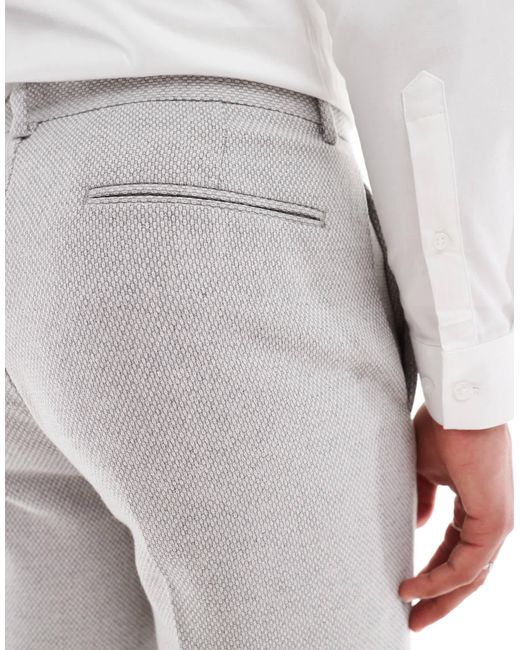 ASOS White Tapered Wool Blend Suit Pants for men