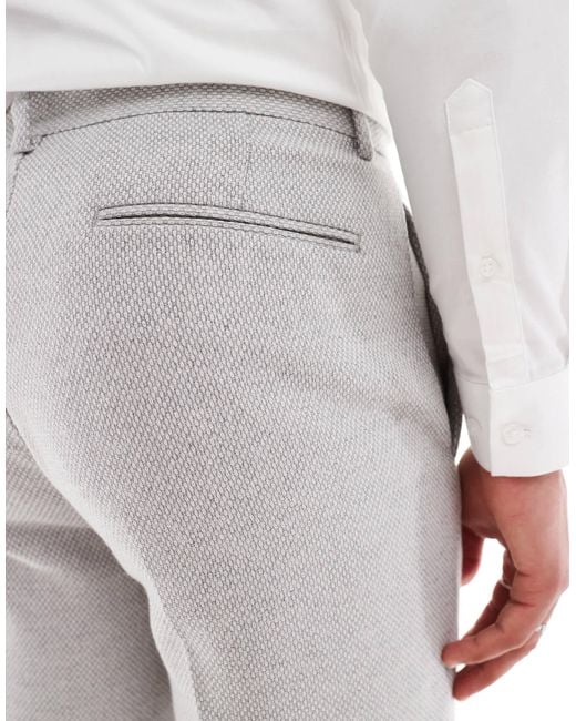 ASOS White Tapered Wool Blend Suit Pants for men