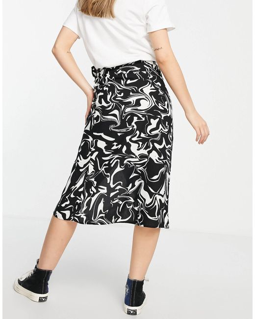 Monki Black Tie Side Beach Skirt
