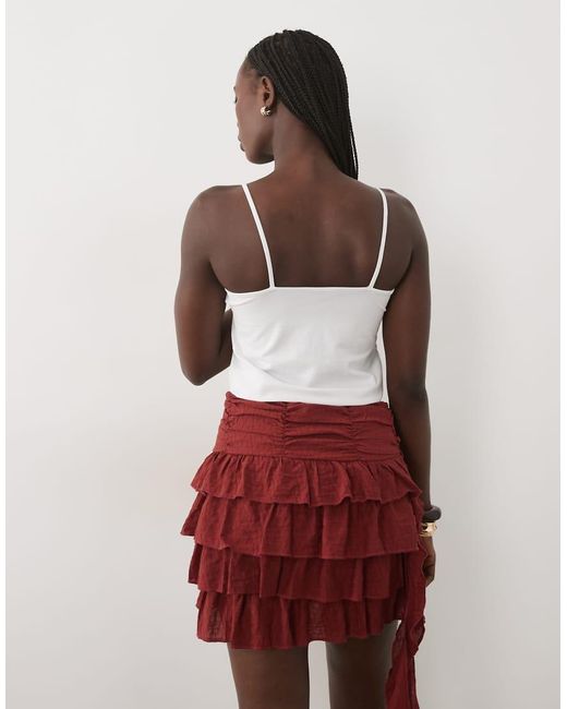 Mango Red Teen Ring Detail Cami Top