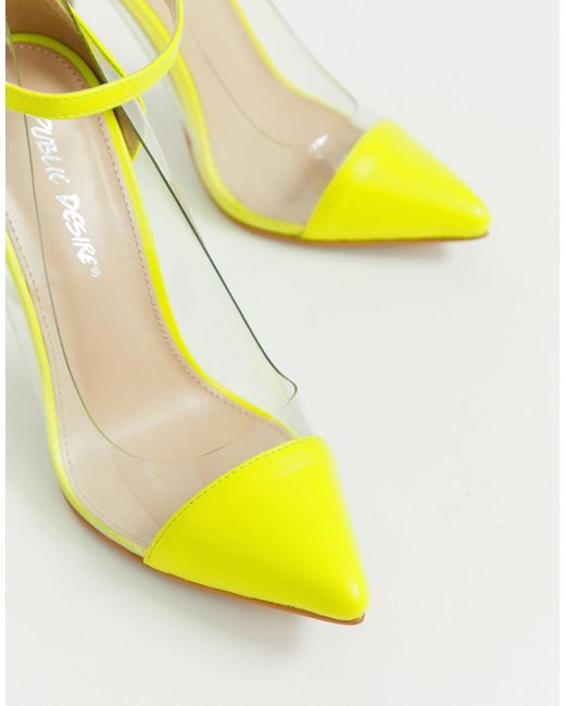 Public Desire Debut Neon Yellow Court Shoes Lyst Australia