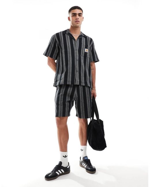 Carhartt Black Dodson Stripe Shorts for men