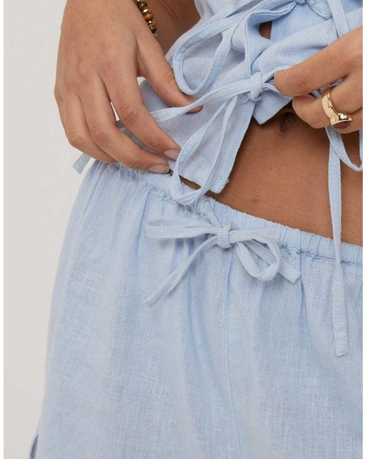 Nobody's Child Blue Drawstring Shorts