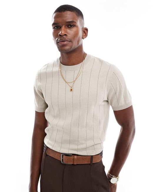 Camiseta De Manga Corta De Punto De New Look de hombre de color White