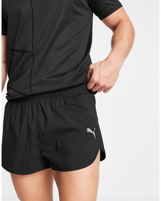 PUMA Black Running Split Shorts for men