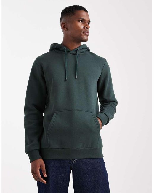 Sudadera Verde Oscuro De Corte Slim Con Capucha De Only & Sons de hombre de color Blue