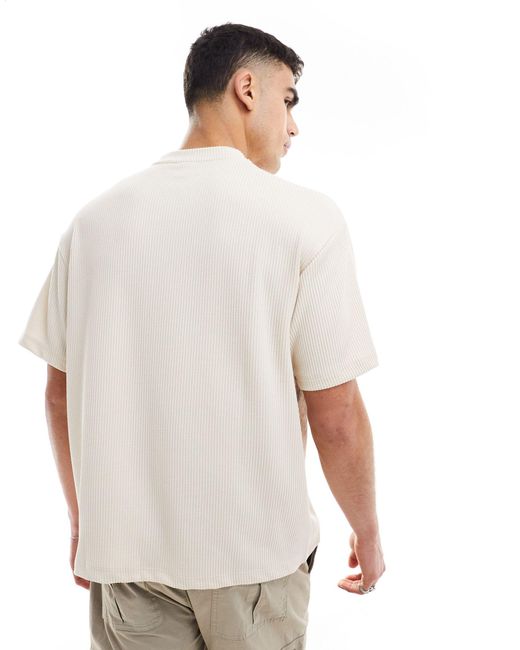 T-shirt texturé à imprimé - écru Bershka pour homme en coloris Natural