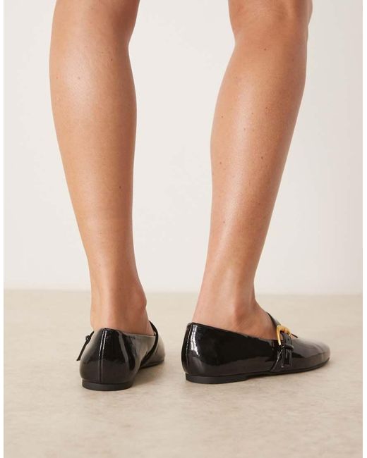 ASOS Black Wide Fit Leah Mary Jane Ballets