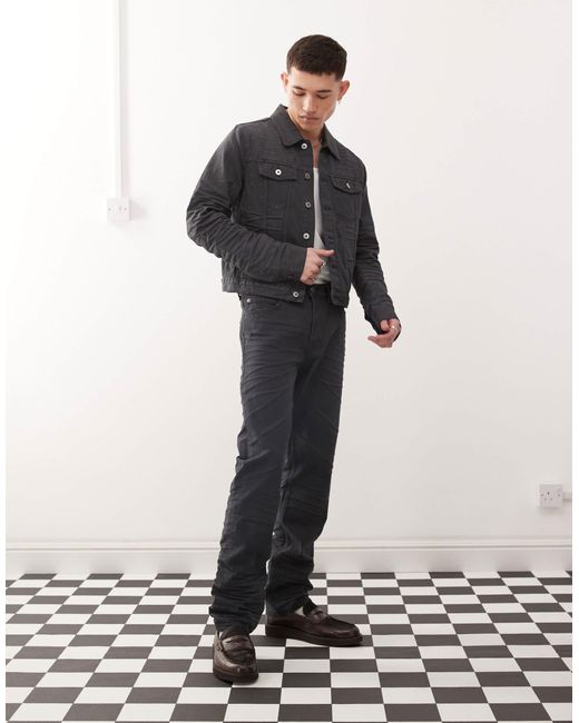 Cheap Monday Black X Landon Barker Issue Coated Denim Jacket for men
