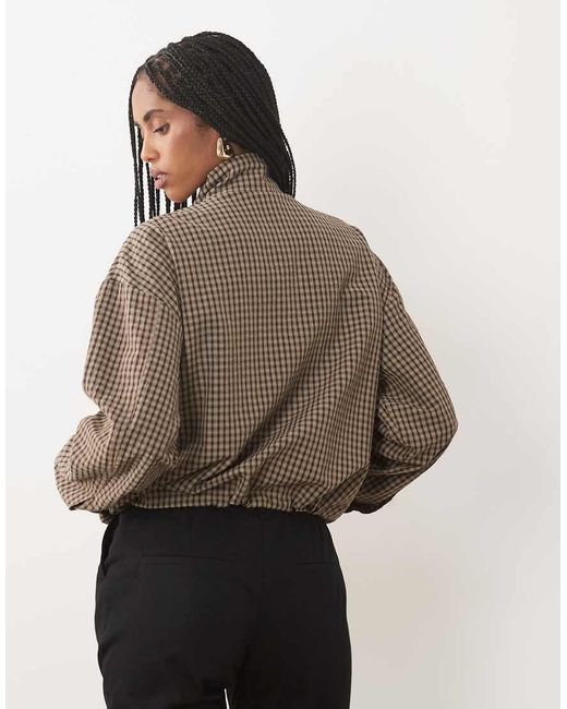 Jdy Brown Funnel Neck Bomber Jacket