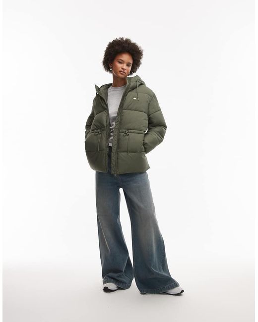 Tommy Hilfiger Green Midi Puffer Jacket