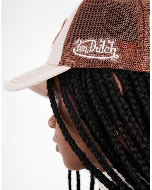 Von Dutch Pink Distressed Trucker Cap