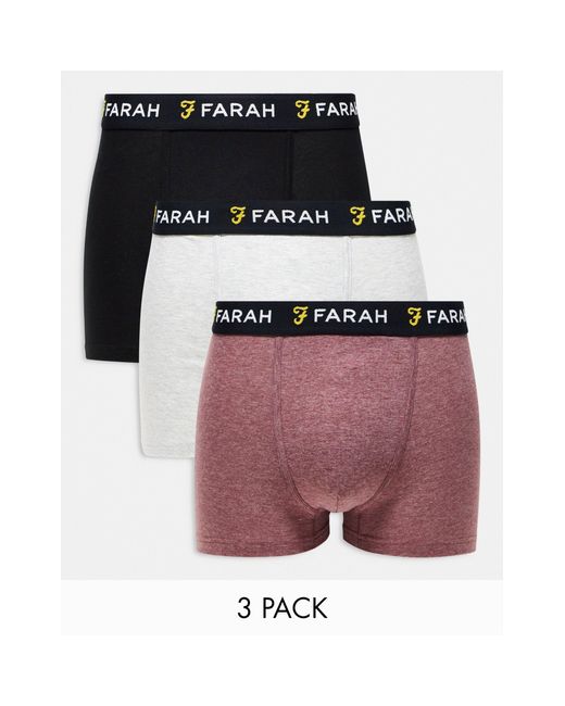 Farah Black 3 Pack Boxers for men