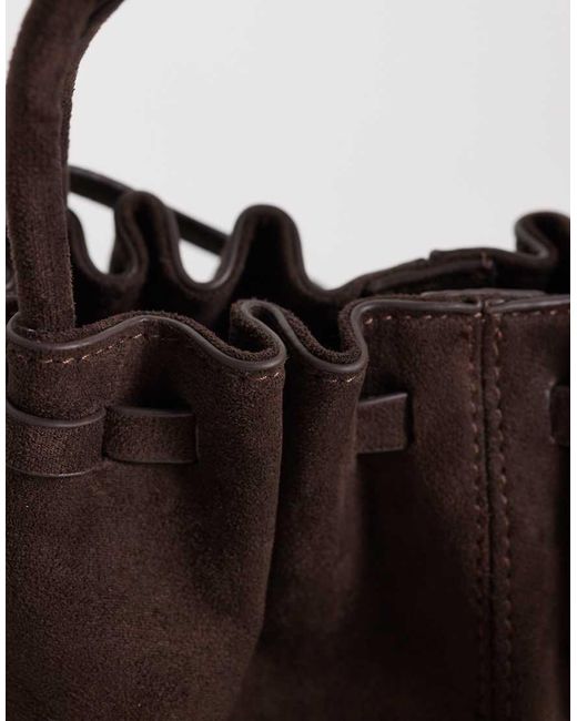 Gina Tricot Brown Mini Ruched Crossbody Bag