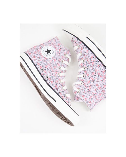 Converse Chuck Taylor Hi Ditsy Floral Trainer in Purple | Lyst Australia