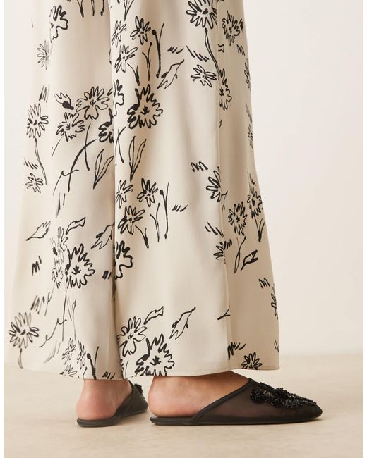 ASOS Natural Lilyana Embellished Mule Ballet