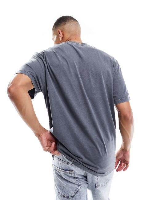 Reclaimed (vintage) Blue Oversized Logo T-Shirt for men