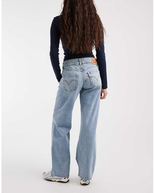 Levi's Blue Superlow Loose Jeans With Rips