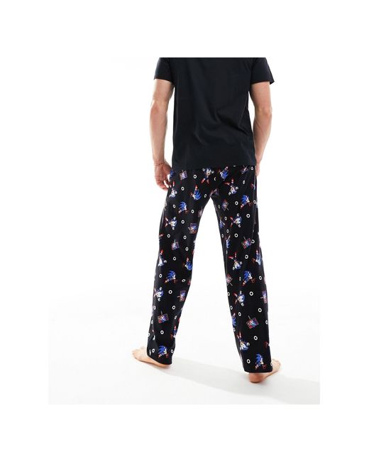Pijama con estampado retro ASOS de hombre de color Blue