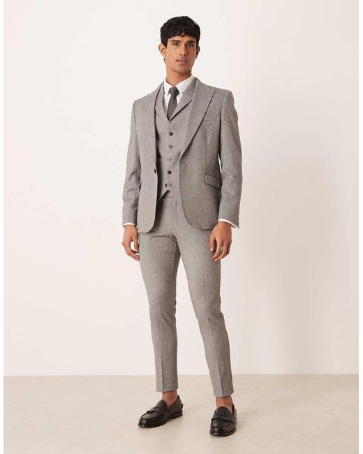 ASOS Gray Skinny Suit Jacket for men