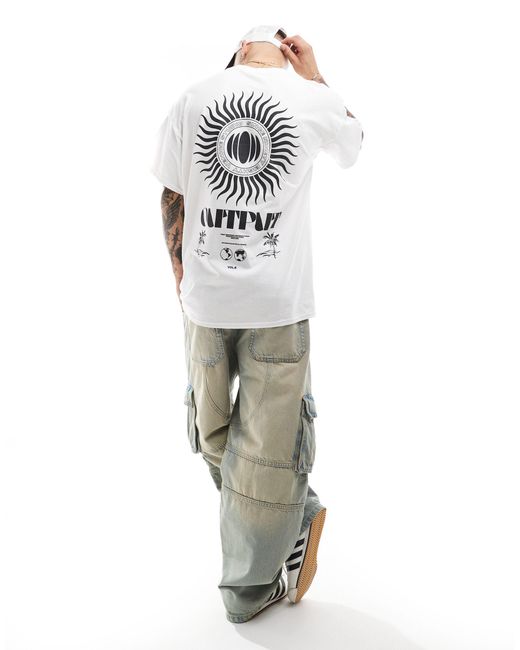 T-shirt oversize à imprimé céleste au dos ASOS pour homme en coloris White