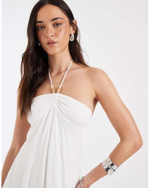 Motel White Yvelise Mini Crinkle Dress