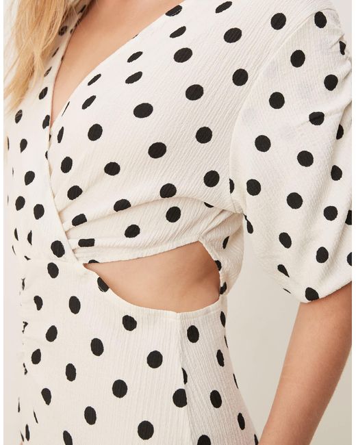 Y.A.S Natural Wrap Cut Out Detail Maxi Dress