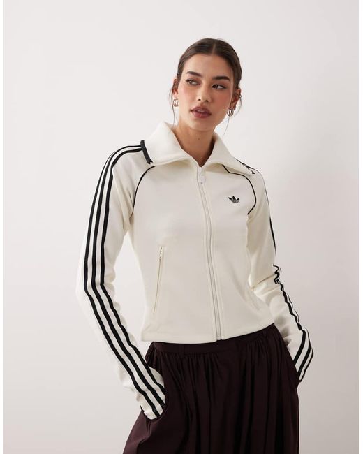 Adidas Originals Natural Slim Fitted Firebird Track Top