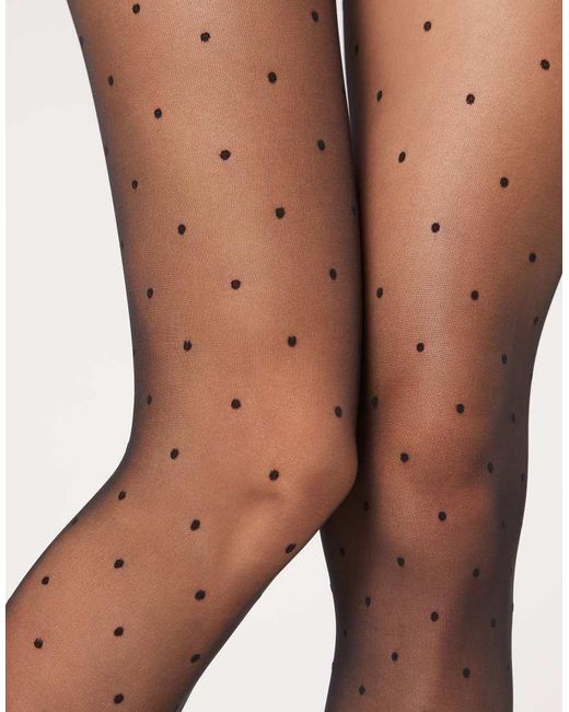 Calzedonia White Sheer Polka Dot Tights