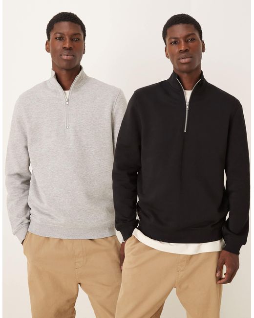 ASOS – 2er-pack basic-sweatshirts in Black für Herren