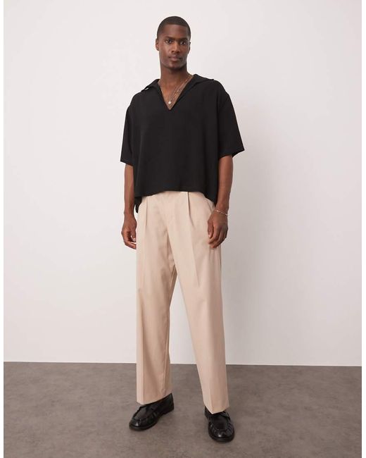 Camicia Oversize Squadrata Nera di ASOS in Black da Uomo
