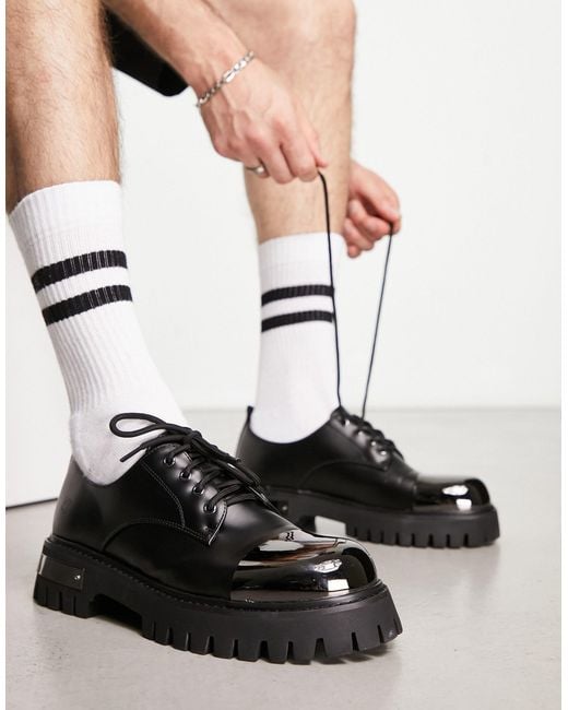 Koi Footwear White Koi Shelob Metal Toe Cap Lace Up Shoes for men