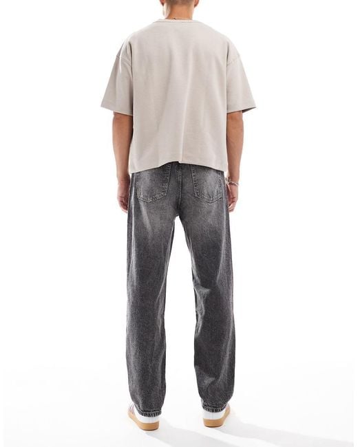 Bershka Gray Straight Vintage Jean for men
