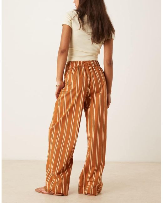 Aware Orange Boxer Style Wide Leg Poplin Trousers