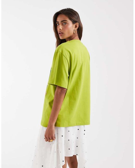 ASOS Green Oversized T-Shirt With Pineapple Fruit Graphic