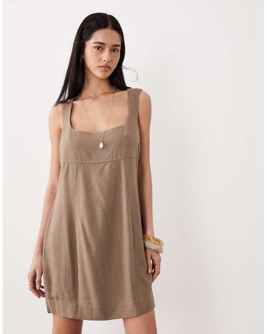 ASOS Natural Square Neck Bodycon Mini Sundress