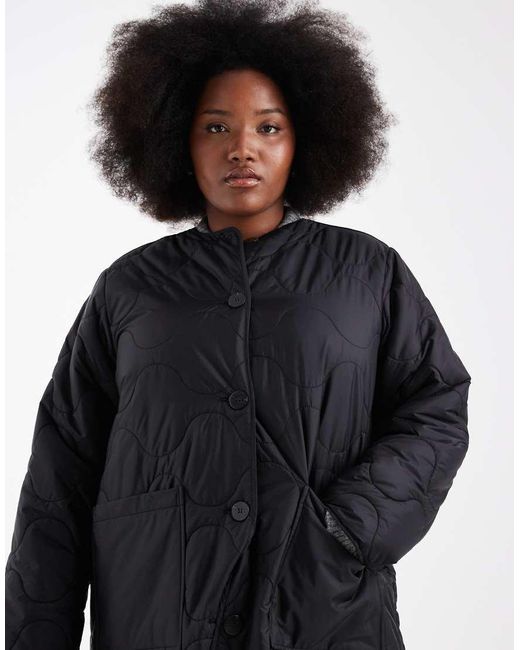 ONLY Black Quilted Long Coat