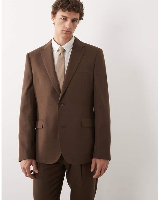 ASOS Brown Slim Suit Jacket for men