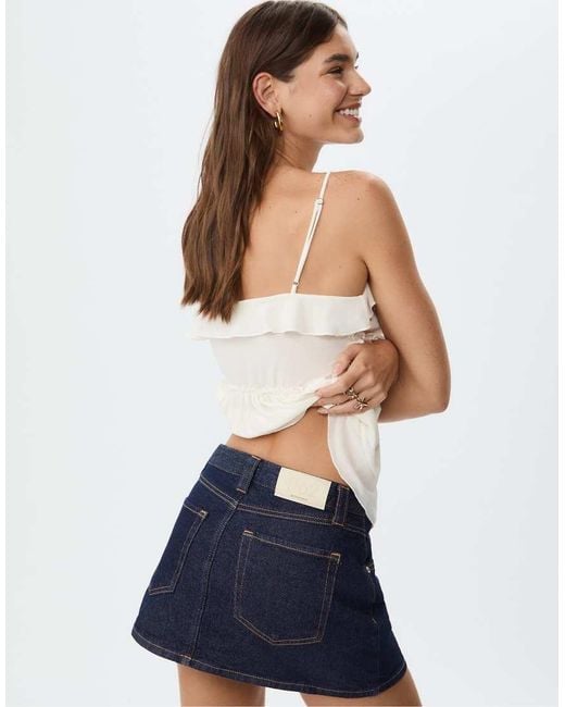Stradivarius Green D62 Denim Skort