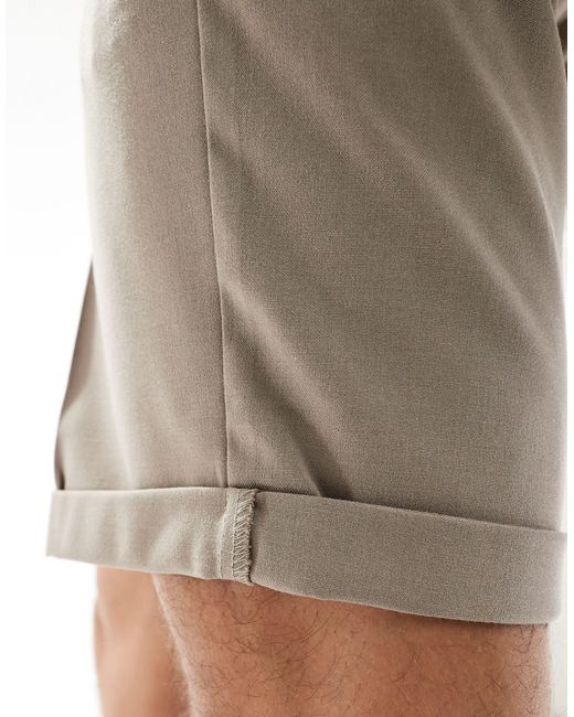 ASOS Natural Smart Straight Leg Shorts for men