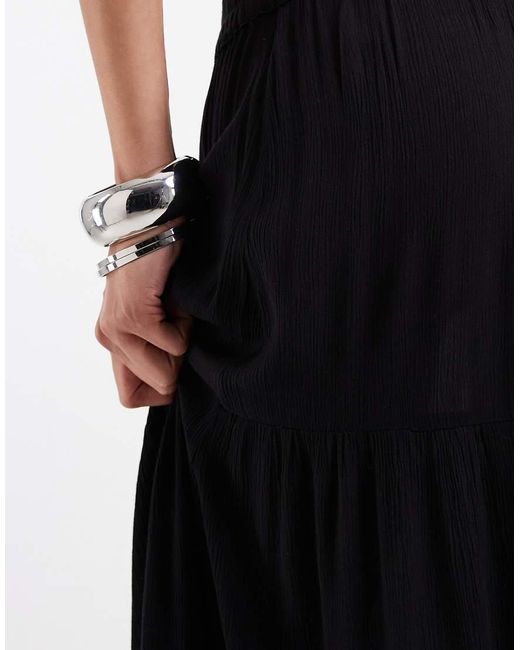 ONLY Black Tiered Maxi Skirt