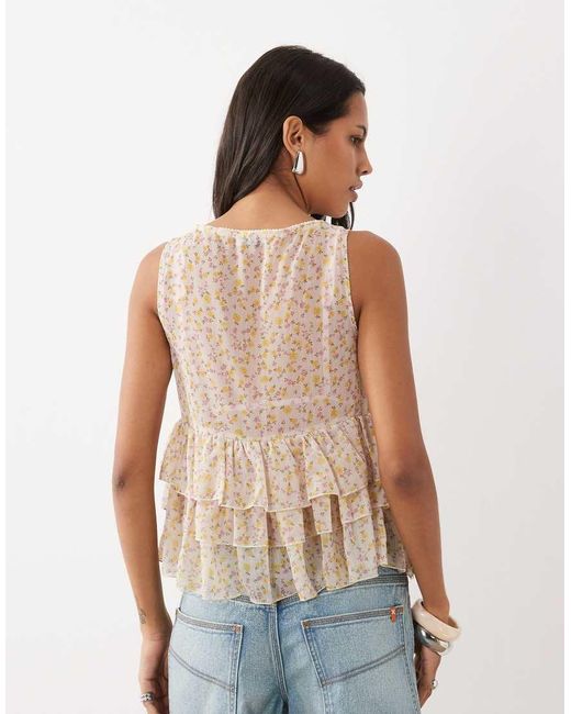 Miss Selfridge Multicolor Tiered Tie Front Top
